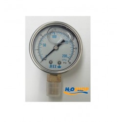 Boshart Water Pressure Gauge Glycerin 0-200kPa Black Steel Case 50mm